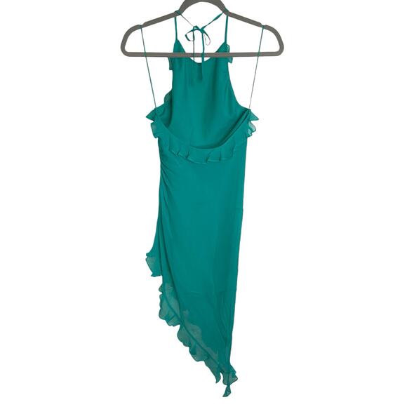 Amanda Uprichard Kalyn Dress Mini 100% Silk Asymmetric Ruffle Party Cocktail XS - Picture 6 of 9